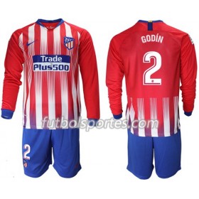 Camisetas Atlético Madrid Godin 2 Niño Primera Equipacion 2018/2019 Manga Larga